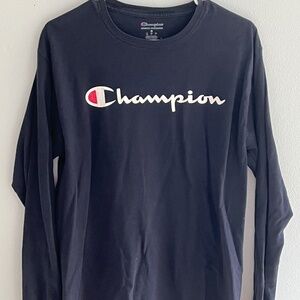 Champion Navy Long Sleeve Shirt Size M